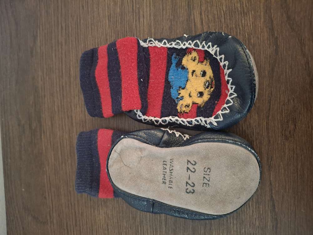 Leður sokkaskór st 22/23