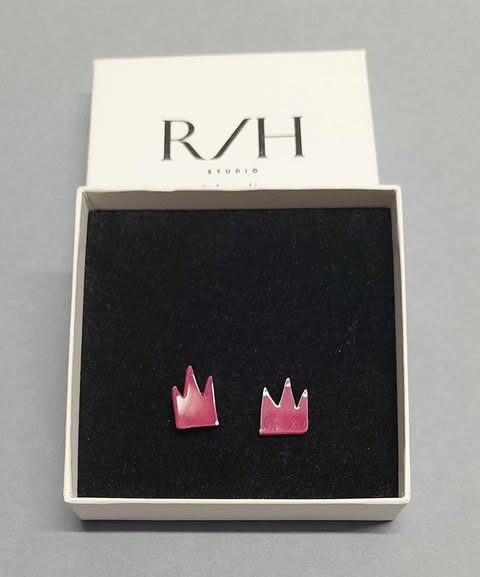 RH Studio pink nappi korvakorut 