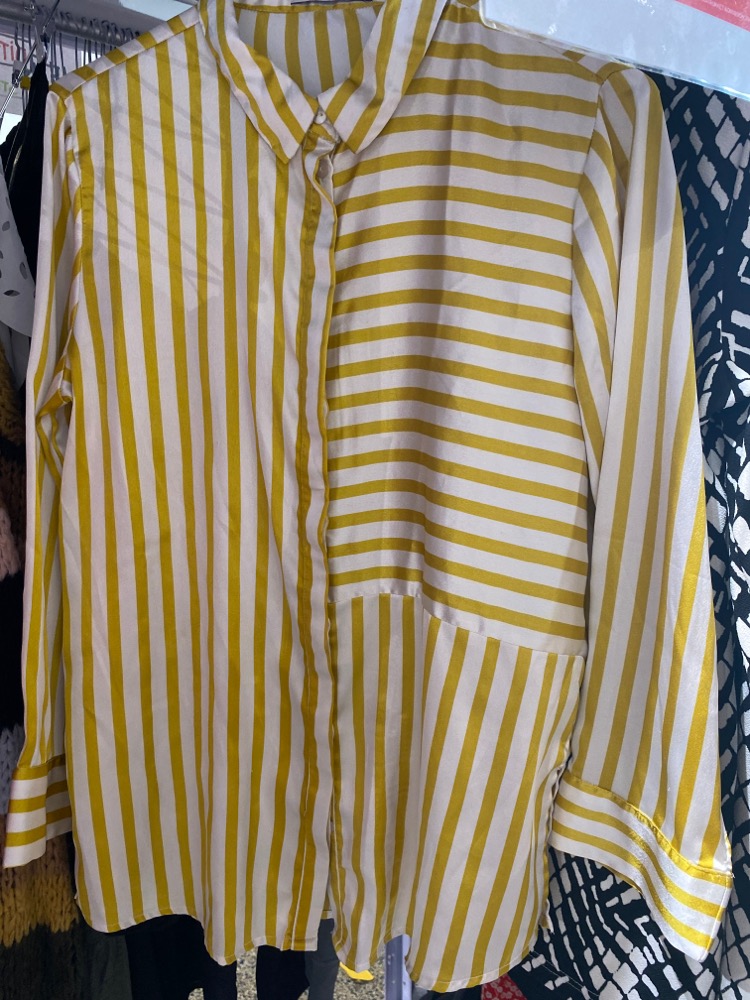 Pieces skjorte (gul/stribet)