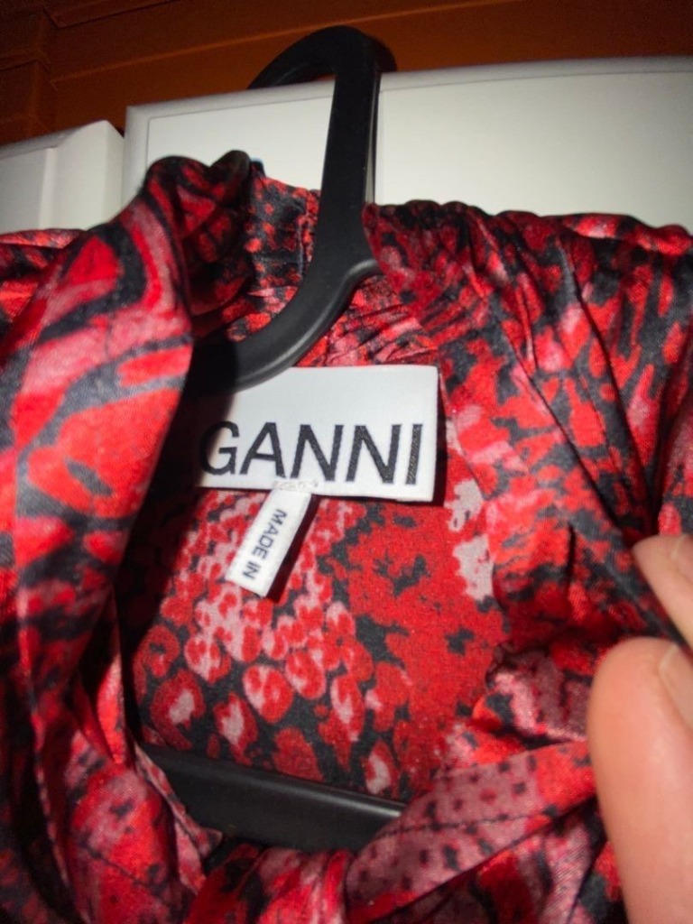 Ganni - Rosa silkebluse