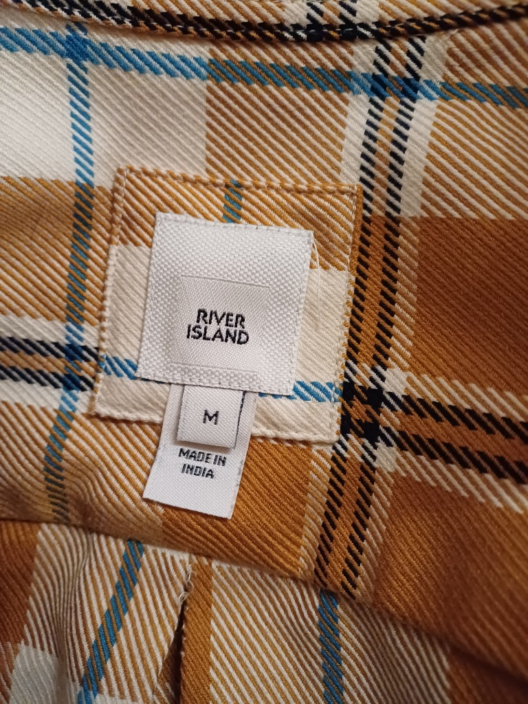 River Island keltainen ruutukauluspaita 