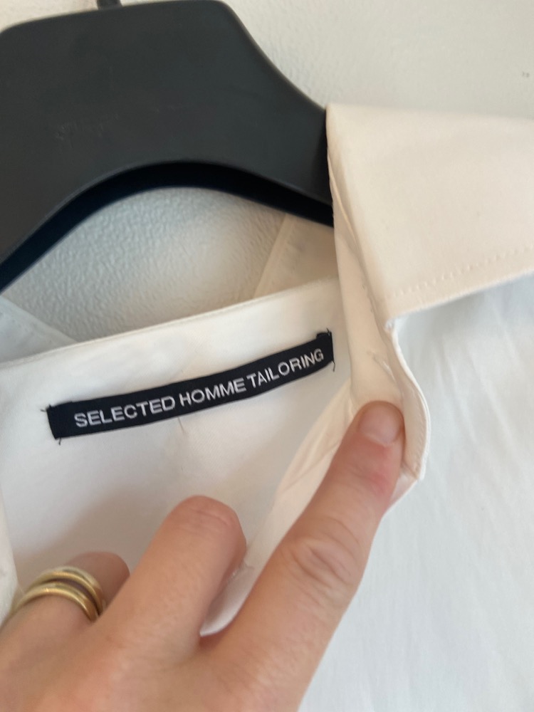 Hvit herre selskapsskjorte str 44/XL