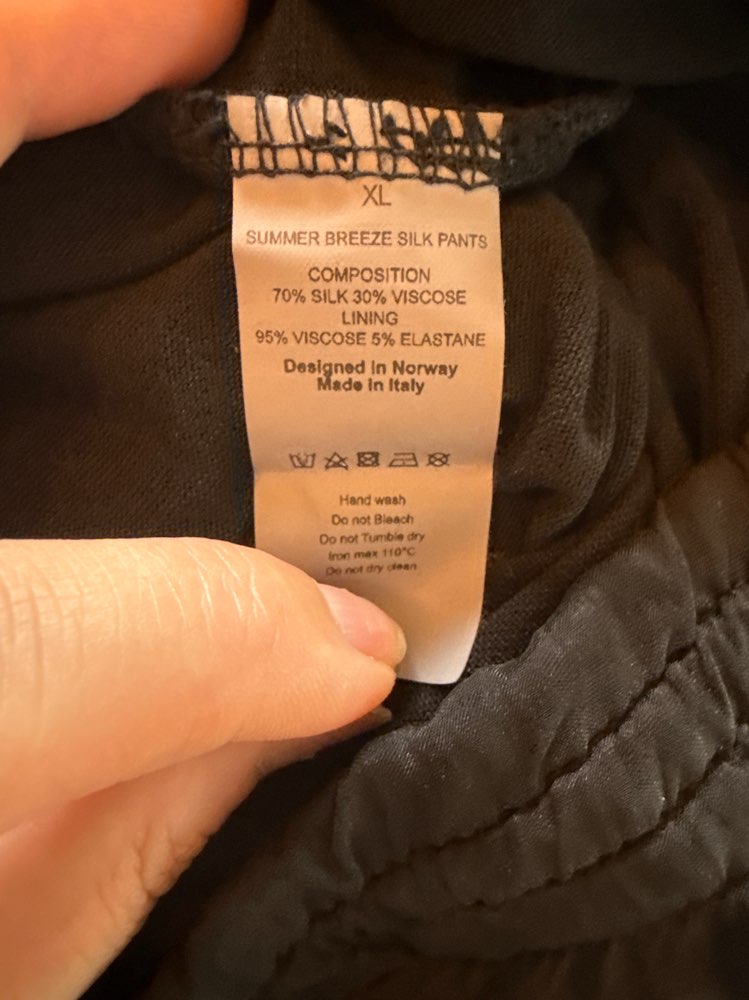 Ivorie silkebukse, str XL helt ny