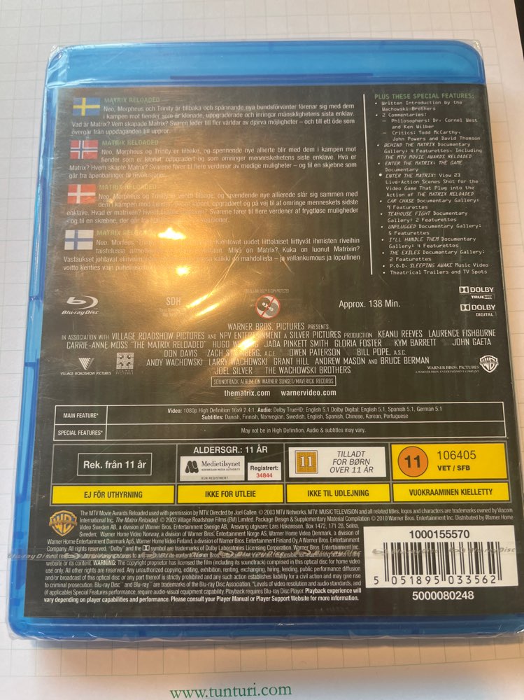 Matrix Reload/Blu-Ray/muoveissa