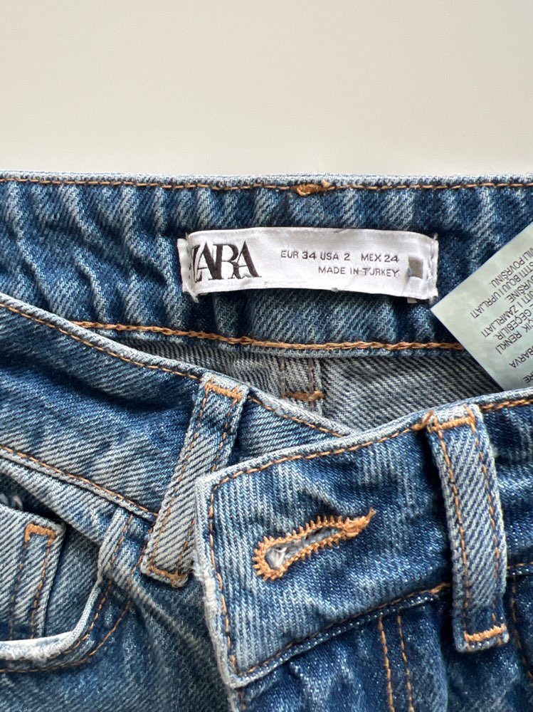 Zara blue high waited straght jeans