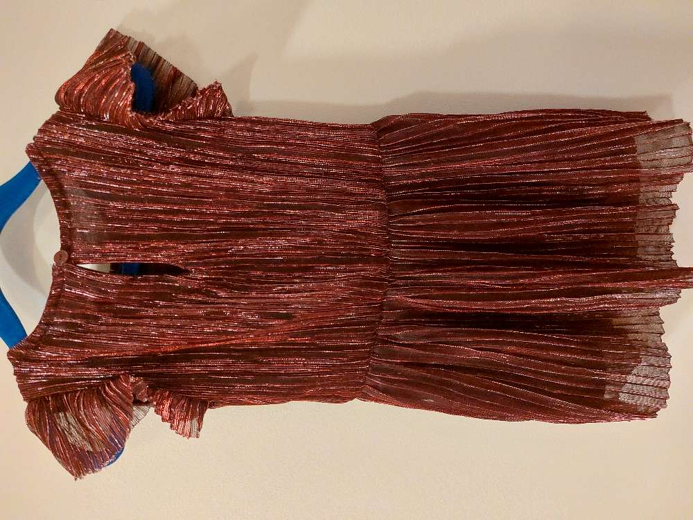 Rauður glimmer kjóll st 98/2-3 ára