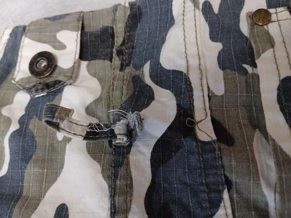 Lappuhaalarihame. Camo. Jeans. M
