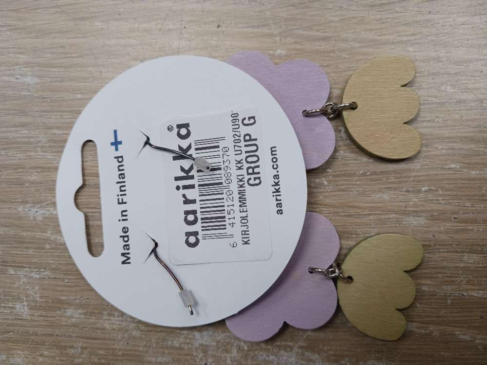 Aarikka korvakorut kirjolemmikki