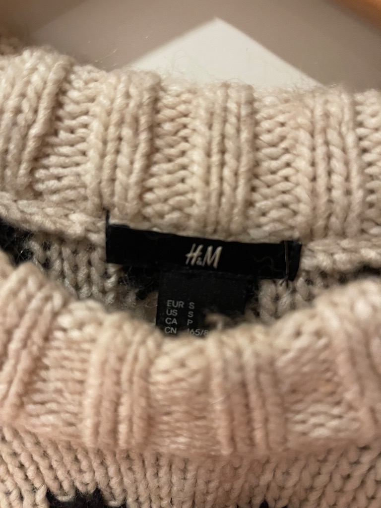 H&M genser ullblanding str. S beige/svar