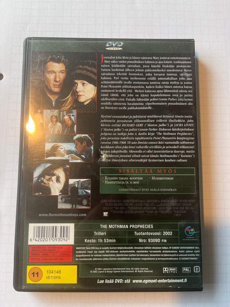 Mothman sanansaattja/DVD