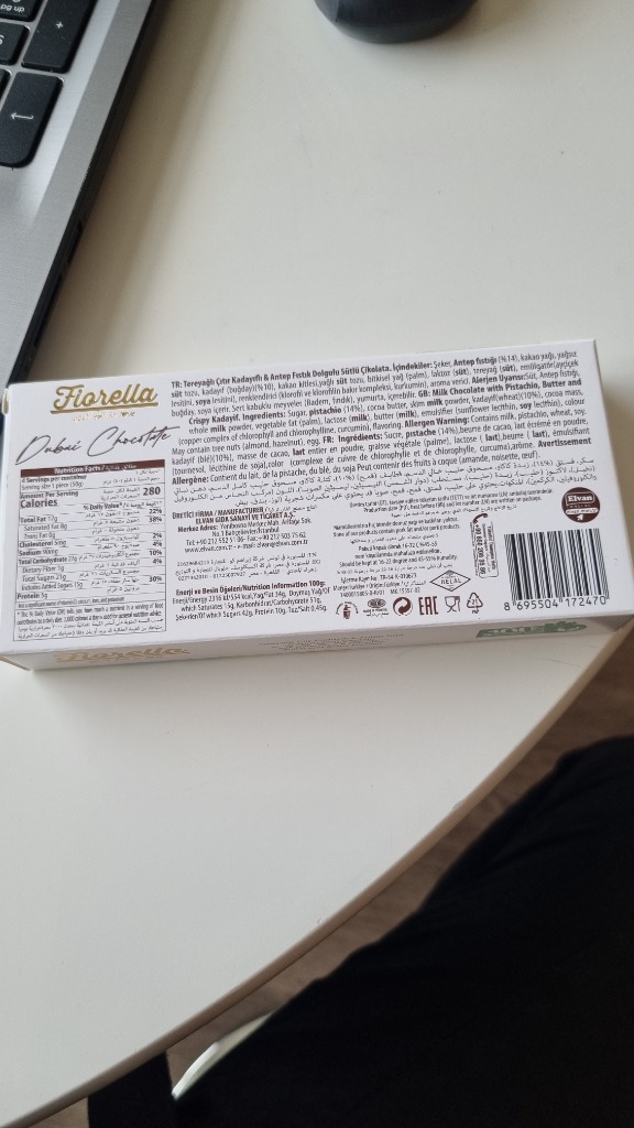 Dubai Chocolate, from Turkey 200g 
