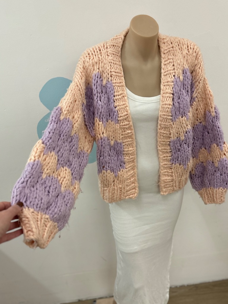 Size M/L VrgGirl Knit Cardi -Purple/Pink