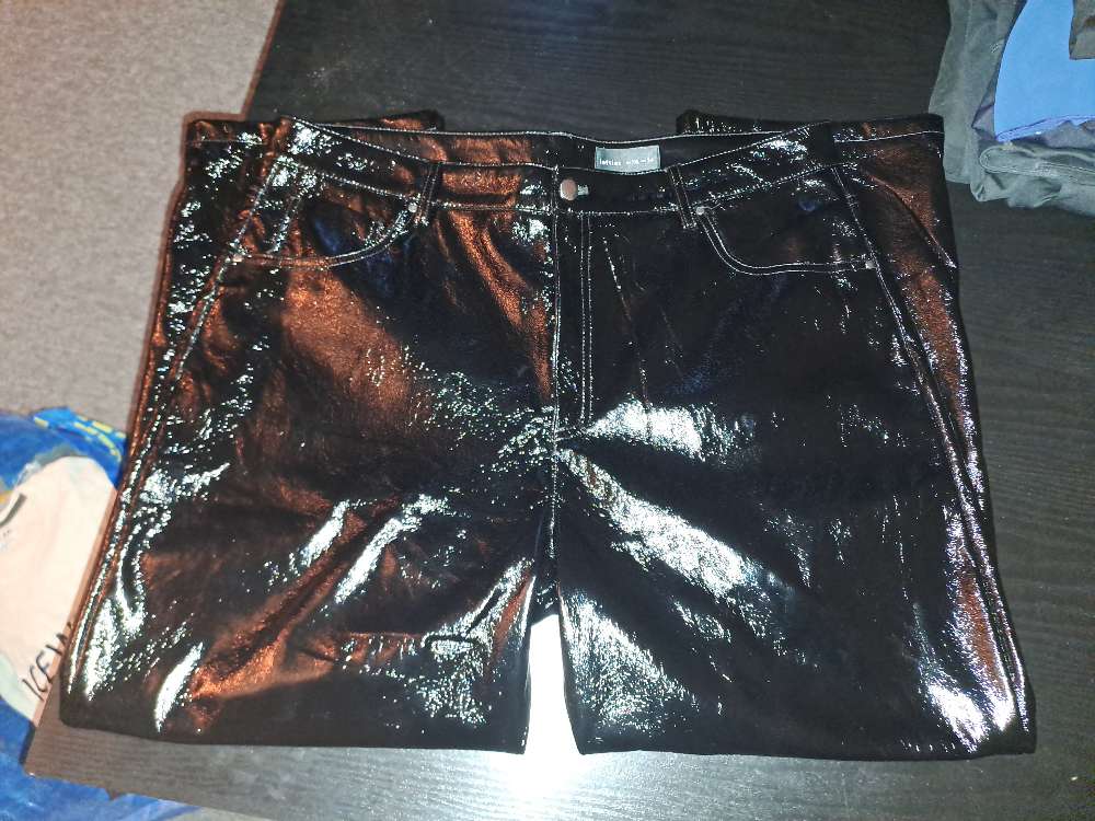 Pleður buxur, shine, lefties, XXL